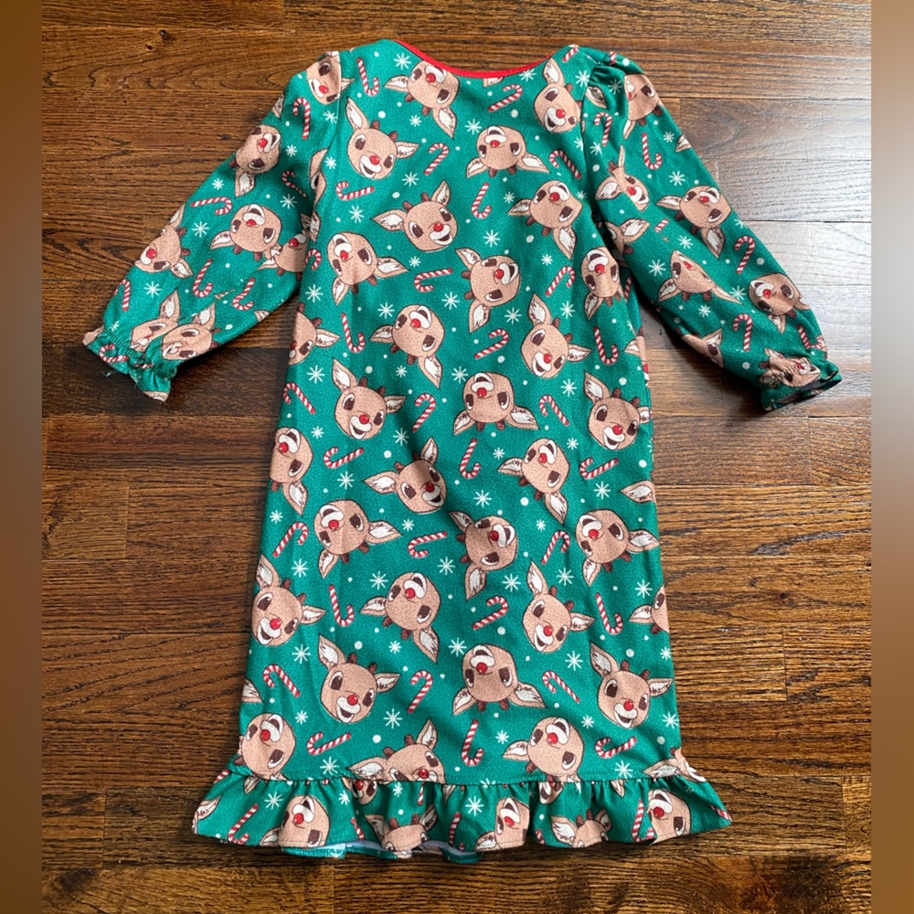 3T pajama dress nightgown PJs Rudolph reindeer Grinch Christmas 2pc Toddler girl - Picture 7 of 16